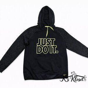 Nike Black Hoodie with Neon Yellow Accents